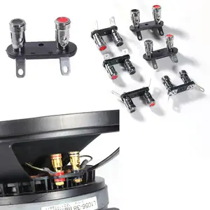 Bilashmart 2 way Input Push Spring Speaker Terminal Binding Post Replacement DIY Speaker Home Car Speaker  Subwoofer Box