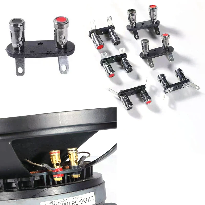 2-way Input Push Spring Speaker Terminal Binding Post Replacement for DIY Speaker, Home Car Speaker & Subwoofer Box