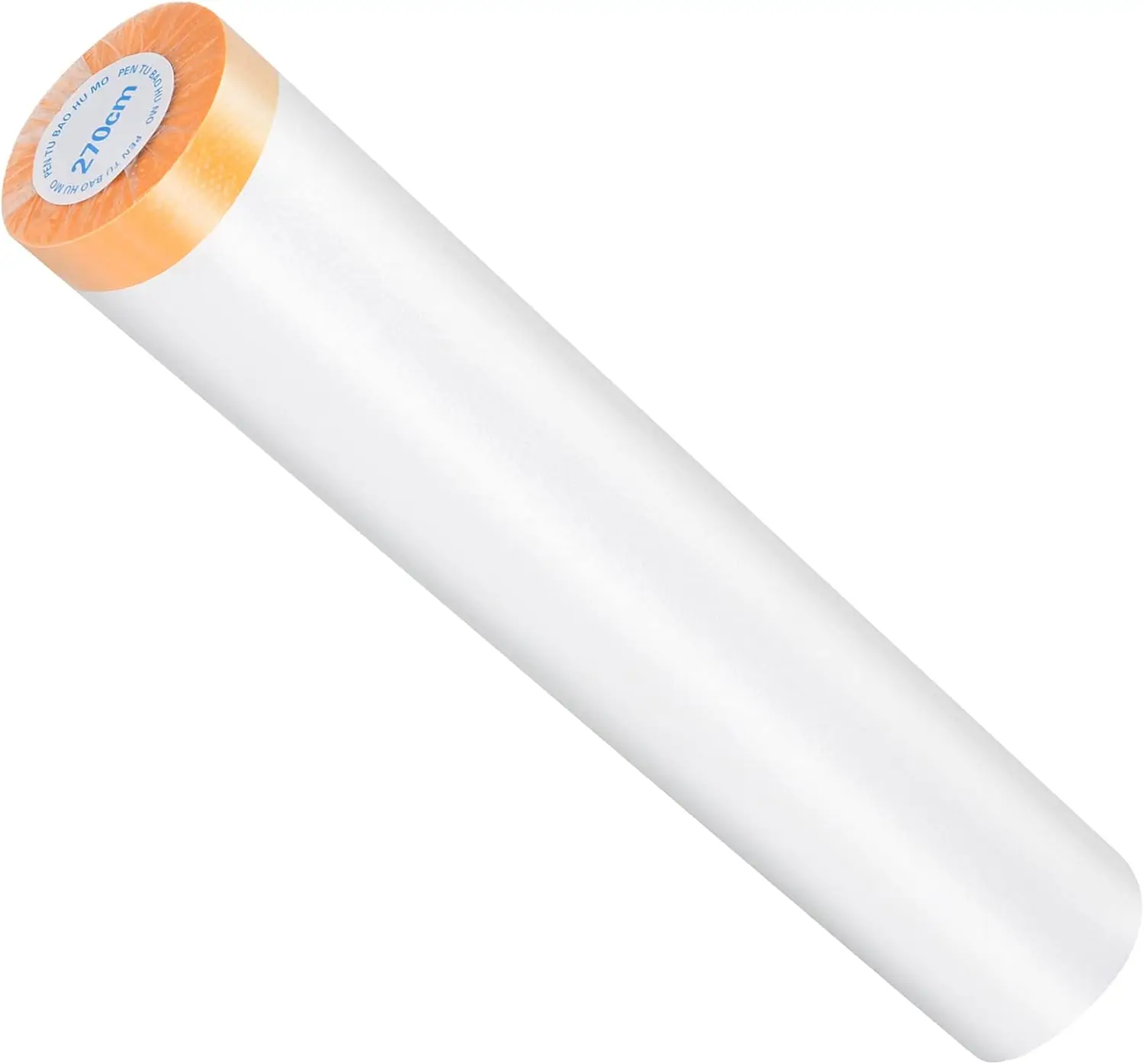Plastic Cloth Plastic Sheeting with Masking Tape,Waterproof Protective Masking Film,Prevent Dust Paint for Car,Furniture,Floor