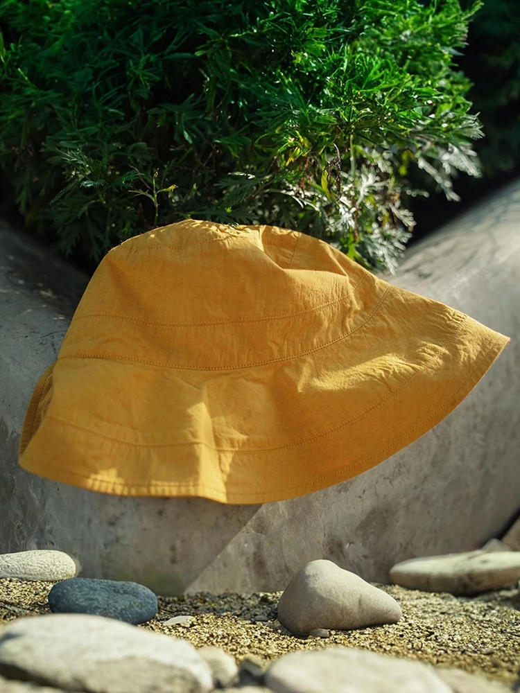 Wild Orange Long Velvet Cotton Breathable Sunshade Fishing Cap Women's Versatile Fishing Hat Four Seasons Universal Pure Color