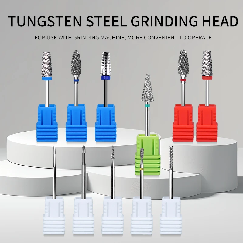 

Профессиональные сверла для ногтей, карбид вольфрама, фрезы для удаления геля, набор насадок, шлифовальные головки, маникюрный токарный станок, клубника