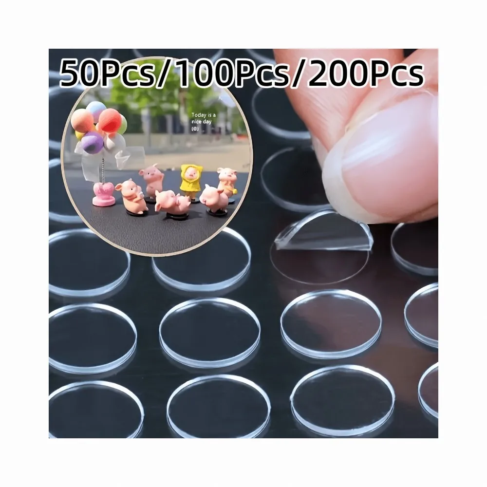200Pcs Clear Double Sided Adhesive Tape, 0.79/0.39 Inch Car Mounting Tape, Invisible Sticker for Car Decor, Home