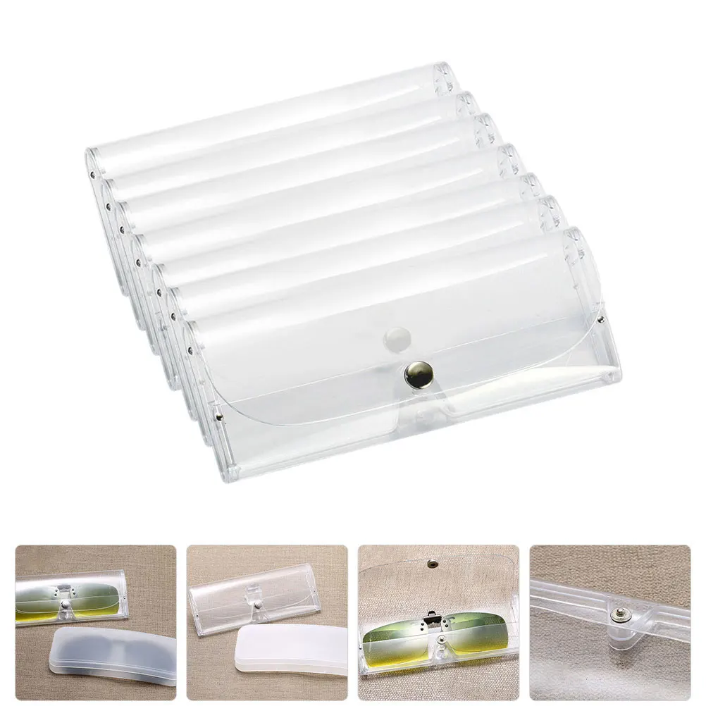 

15pcs 10 Transparent Eyeglasses Cases Portable Sunglasses Travel Clear Eyewear Storage Holders Protective PVC Containers