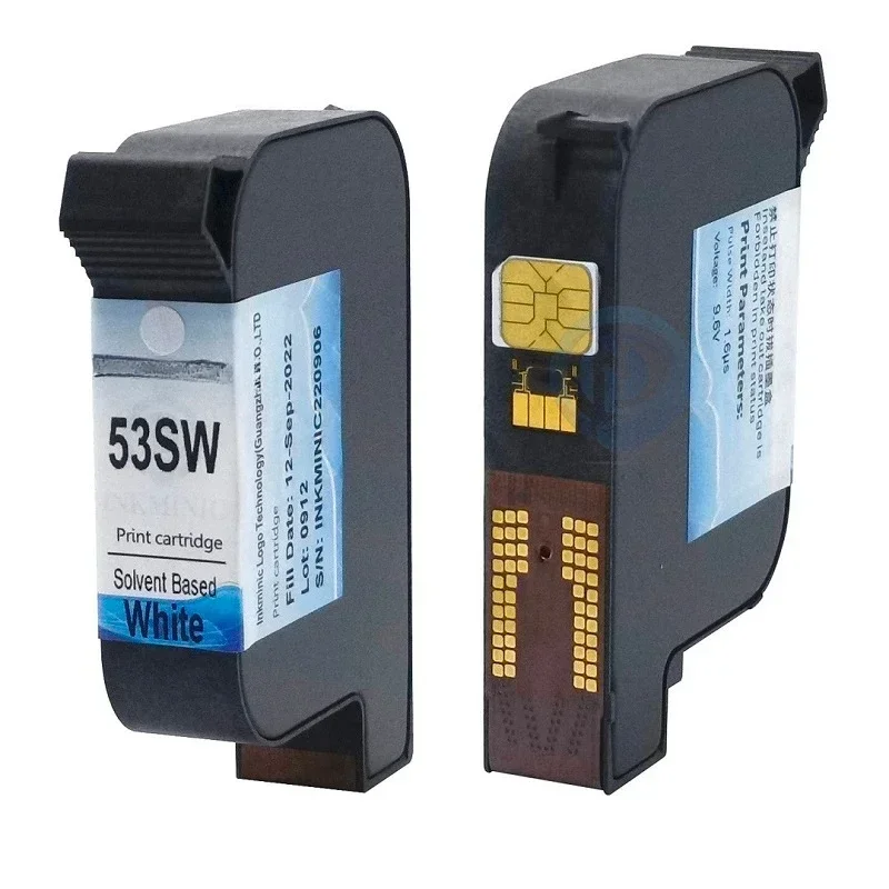 Compatible 53S 53S+ 52S+ 51S+ 52SB 52SR Red 53SW White Solvent Based Black Ink Cartridge Used In 1S VIH V2 E1S  Printer