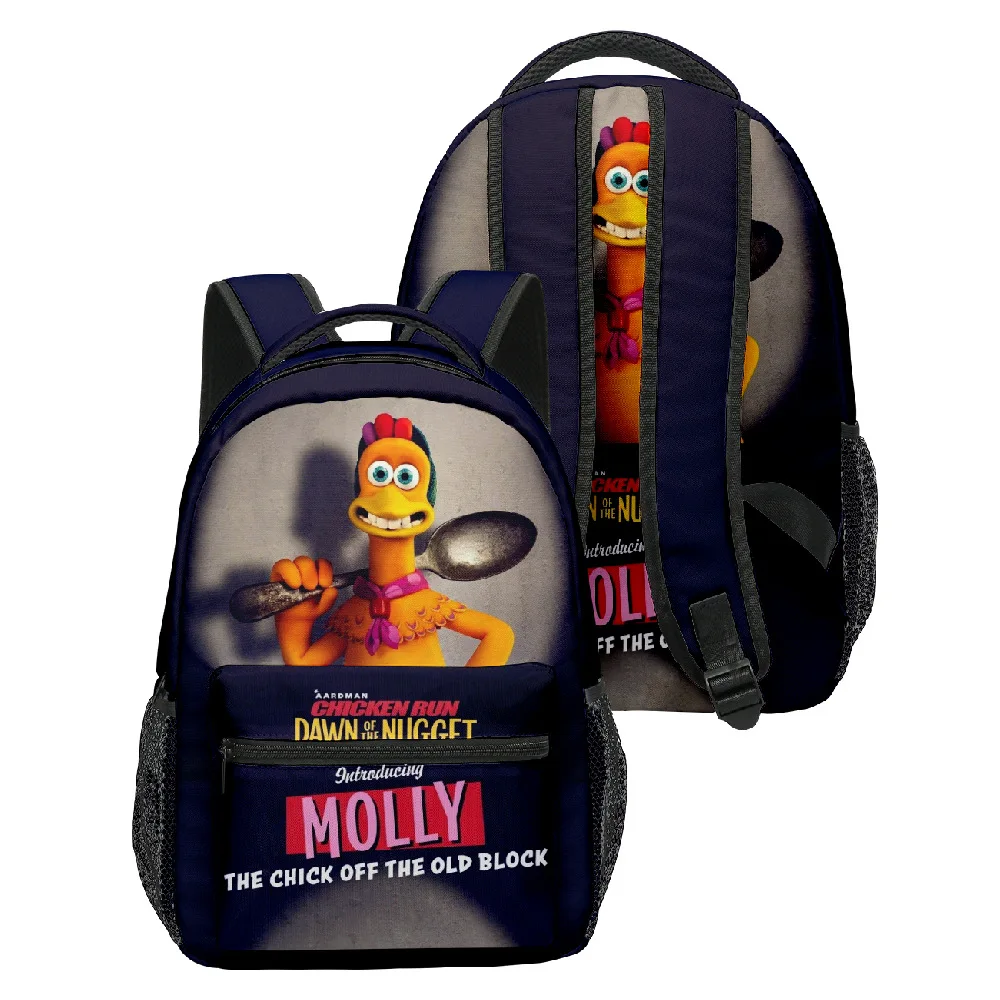 

Classic Popular Novelty Chicken Run student Bookbag Notebook Backpacks 3D Print Oxford Waterproof Boys/Girls Travel Backpacks