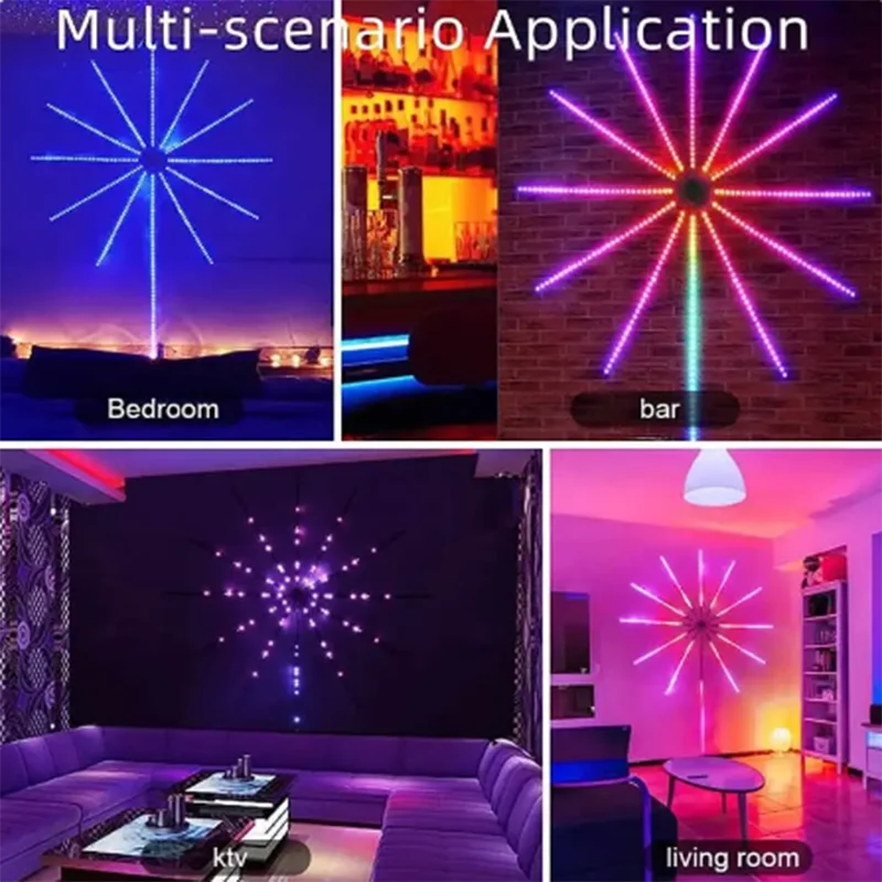 NEW Rgbic Firework Led Strip Light Bluetooth Smart Neon Strip APP Led Lights Strips Usb 5V Led Strips Christmas Party Decoration