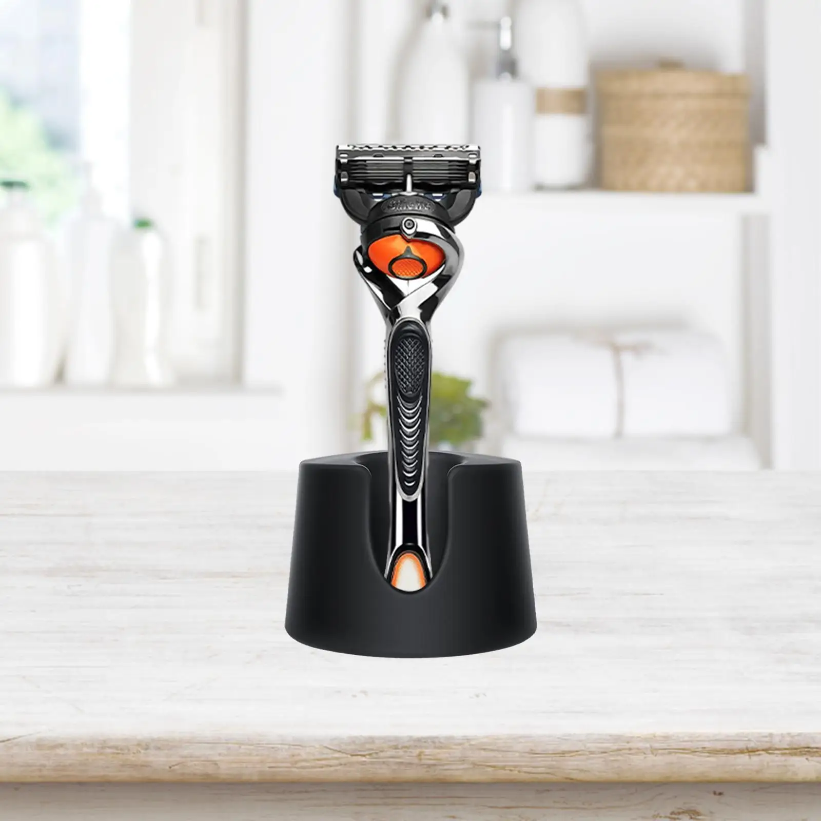 قاعدة حامل ماكينة الحلاقة الآمنة، حامل معدني متين ABS، منظم أدوات الحلاقة للرجال، ديكور الحمام