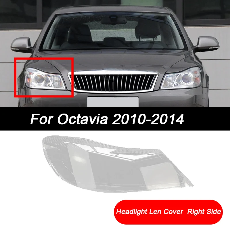 

Для Skoda Octavia 2010-2014 Автомобильная Передняя фотовспышка Прозрачная крышка для объектива передняя фара корпус абажура