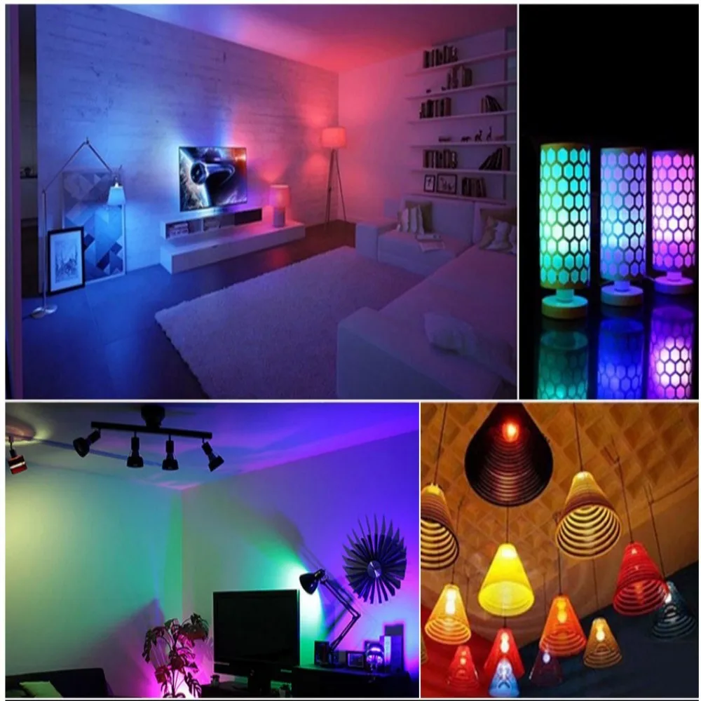 RGB Light Bulb E27 Colorful LED Change Color Lamp RGBW Smart Bulbs 5W 10W 15W IR Remote Control Dimming For Home Christmas Light