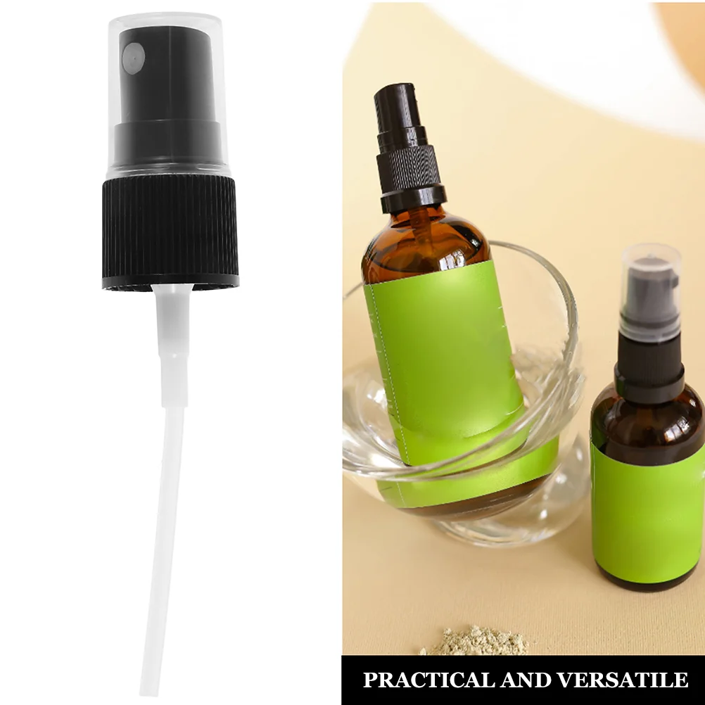 20 Pcs Black Pumps Aromatherapy Bottle Nozzle Oil Spray Caps Mist Tops Jacket Heads Perfume Replacement