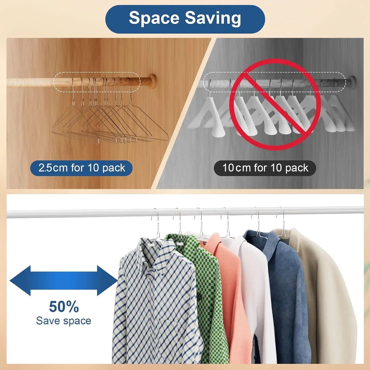 Metal Wire Clothes Hangers 100 Pack, 16 Inch 12 Gauge, Silver, Space Saving for Suits Coats Shirts Pants Skirts