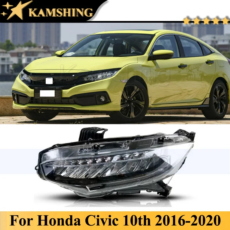 

Kamshing For Honda CIVIC 10th 2016-2020 LED Original Front Bumper Head Light Lamp Auto Light Car Light Headlight Headlamp