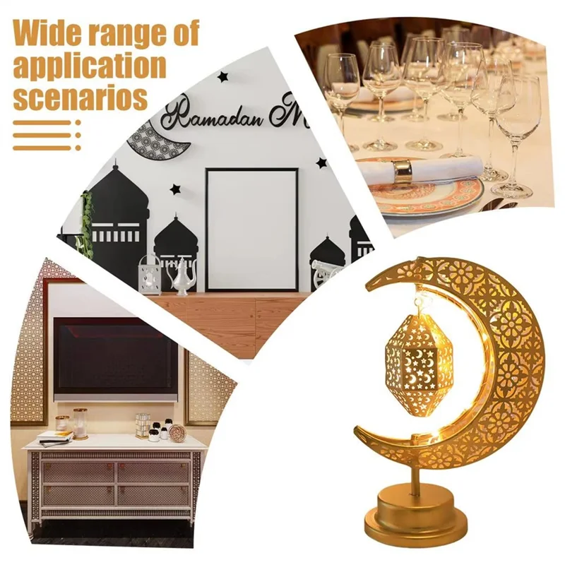 ABWR-Eid デコレーションライト 月の雰囲気ランプ 回転式 点灯祝賀オーナメント 装飾中東ホリデーライト