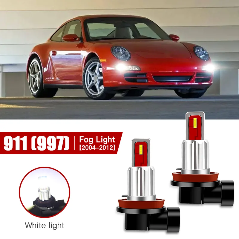 

2pcs Led Car Fog Lamp for 911（997）2004 2005 2006 2007 2008 2009-2012 H11/H8 Front Fog Light Bulb Car Accessories Canbus 12V/35W