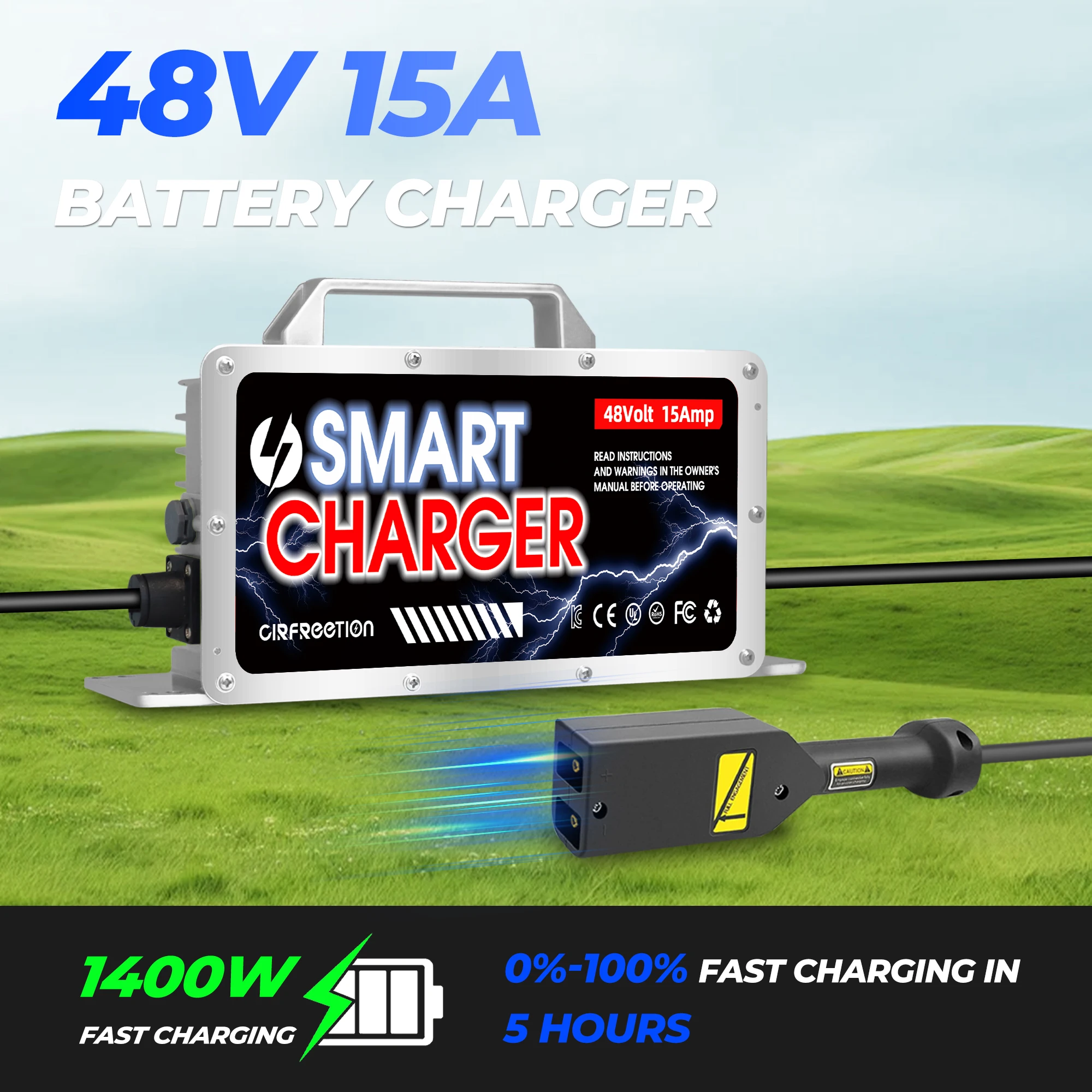 แบตเตอรี่ลิเธียม LiFePO4 72V 105Ah พร้อมเครื่องชาร์จสำหรับรถกอล์ฟ GEM Bad Boy Buggies