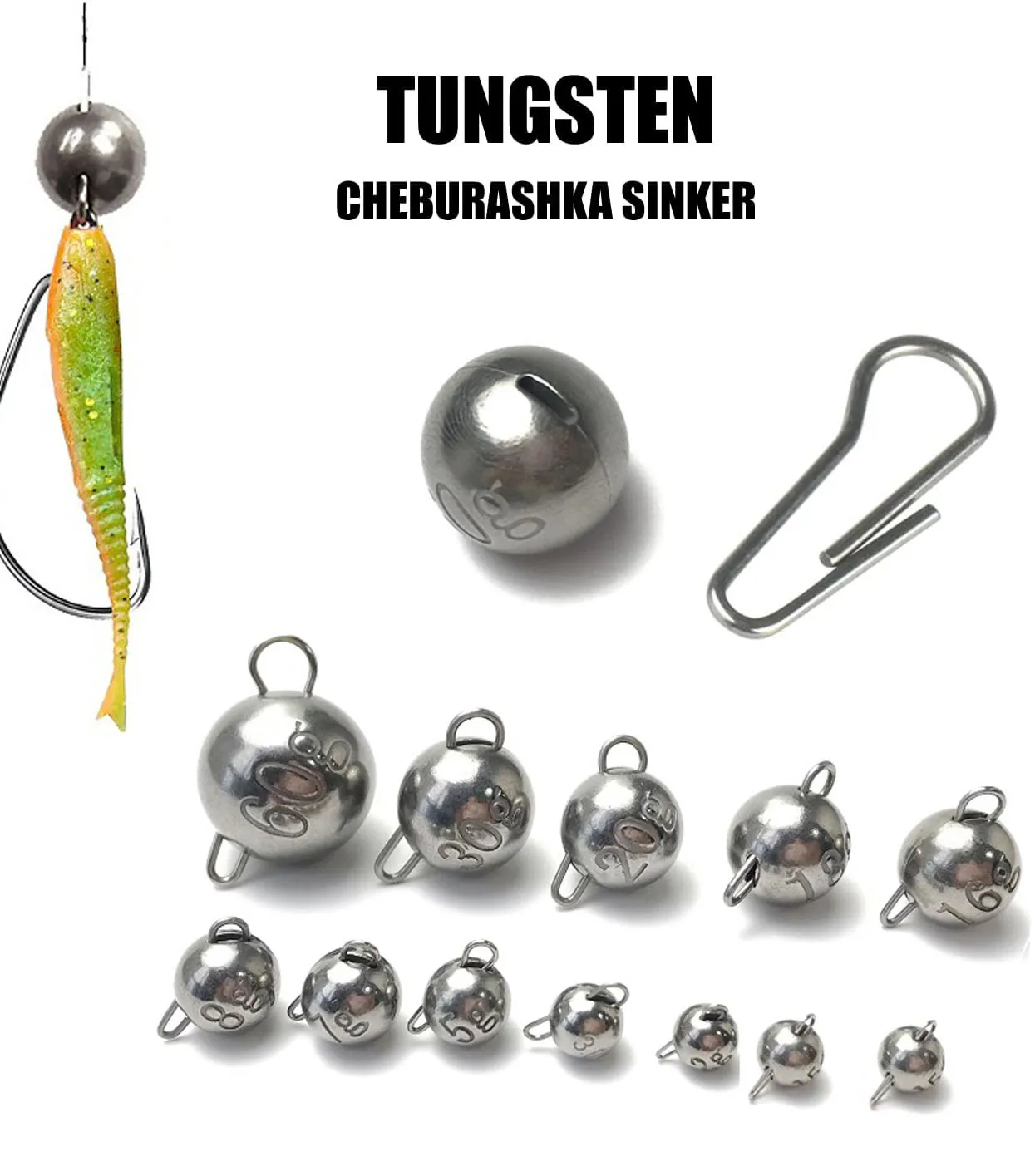 14g ~ 52g 97% Tungsten Cheburashka Weights Plain For Bass Wolfram Fishing Tackle Accessories