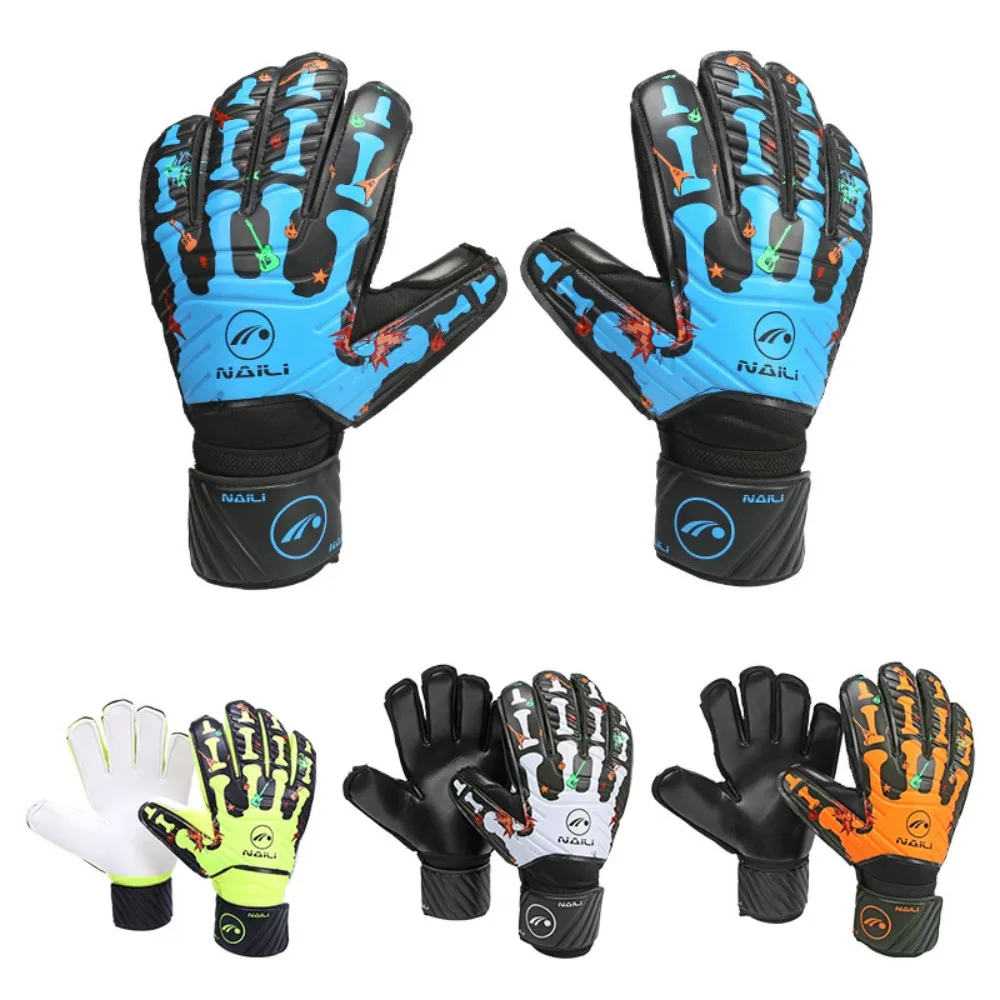 Anti Slip Goalkeeper Gloves Thickened Latex Kids Football Goalie Gloves Adjustable Breathable Game Goalkeeper Gloves