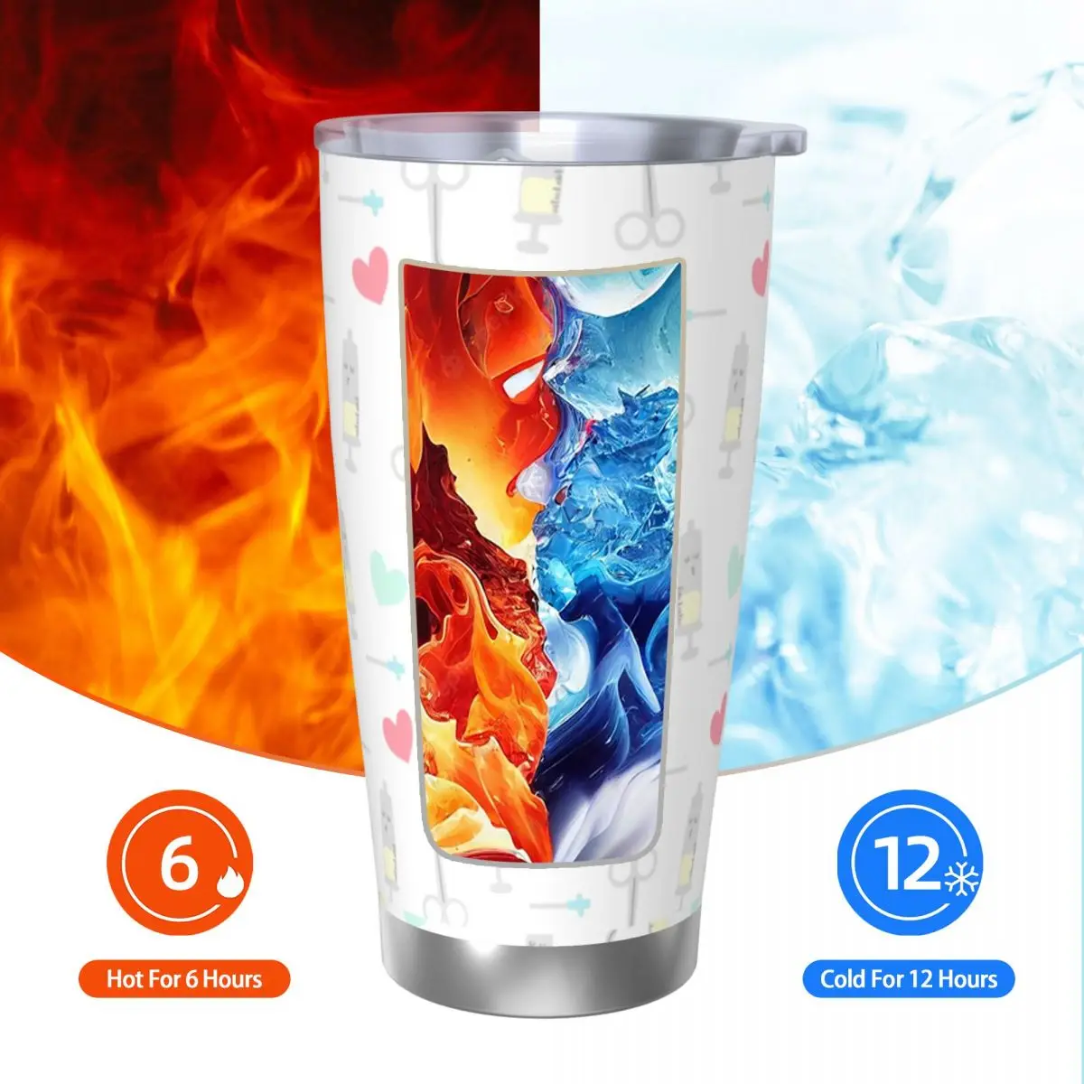 I am a Nurse Insulated Tumbler with Straws Lid Enfermera En Apuros Vacuum Thermal Mug Double Wall  Bottle Cup, 20oz