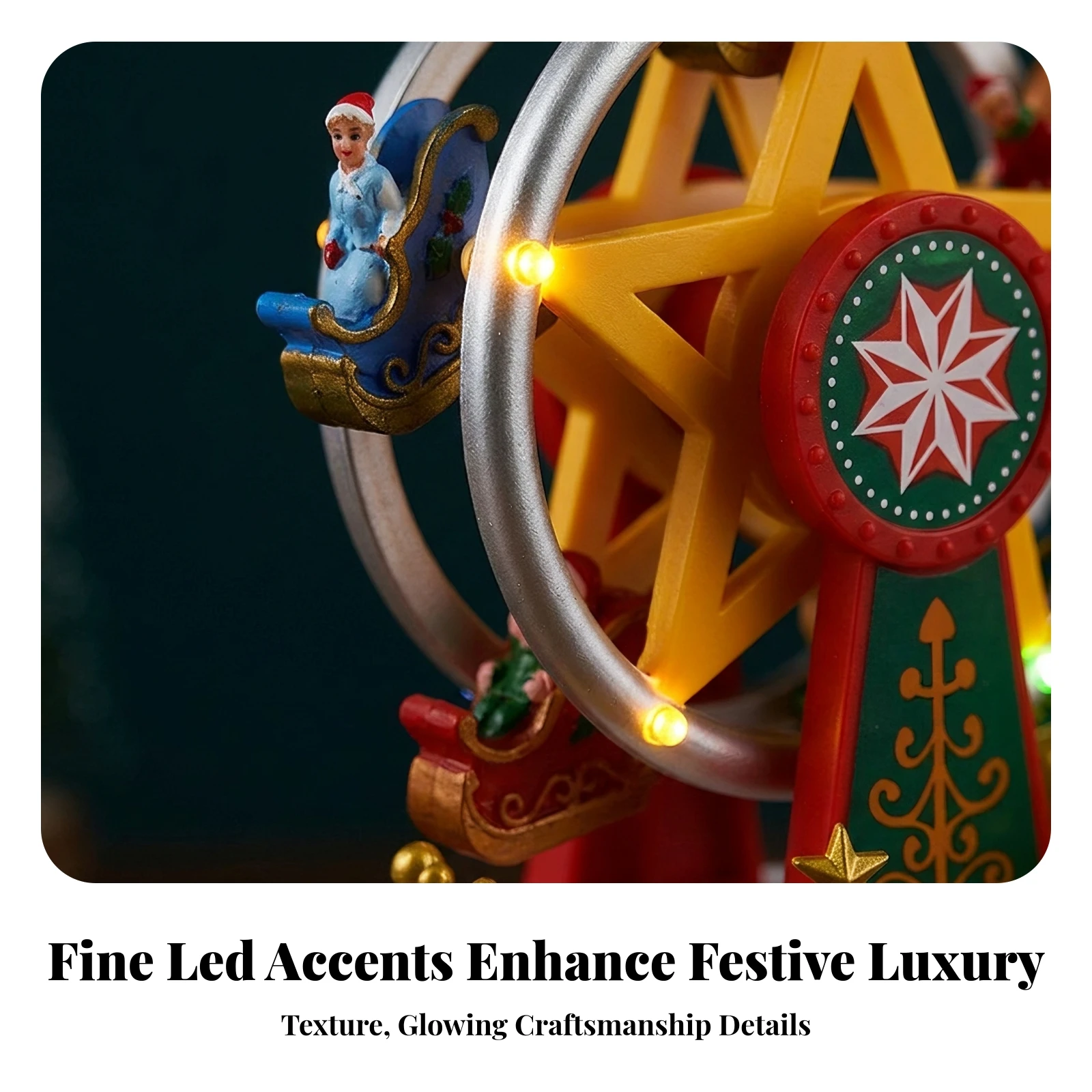 Musical Observation Wheel Wheel Light-up Illuminated Observation Wheel Wheel Holiday Display Animated Decoration LED Lights