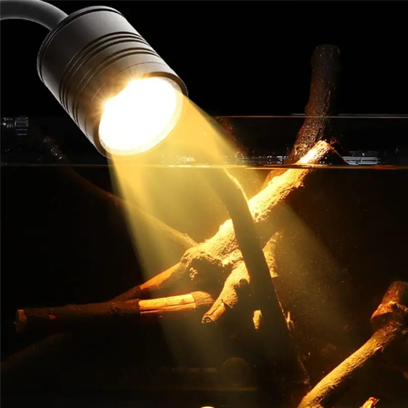 BAAJ-LED Aquarium Light Freshwater Fish Tank Spotlight Vivarium Terrarium Light 3 Colors LED Lighting For Optimal Viewing US Plu
