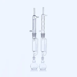 150ml/250ml/500ml Lab Glass Soxhlet Extractor condenser and extractor body with coiled Lab Glassware Kit