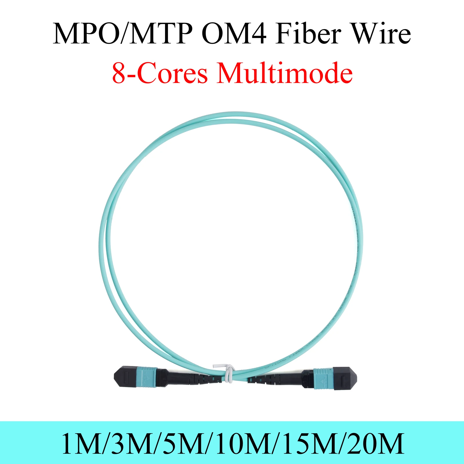 OM4 Fiber Patch kawat Multimode 100G MPO 8Cores APC UPC perempuan Ke perempuan tipe A/B/C urutan 1/3/5/10/15/20M kabel optik biru