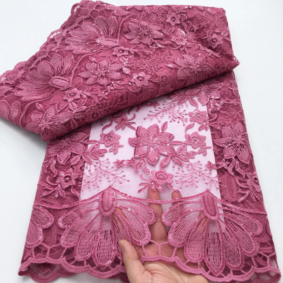 ภาษาฝรั่งเศสคําผ้าไหมผ้าลูกไม้แอฟริกันผ้าเลื่อม 2025 5 หลาไนจีเรียตาข่ายผ้าลูกไม้Tulleผ้าสําหรับชุดปาร์ตี้สตรี