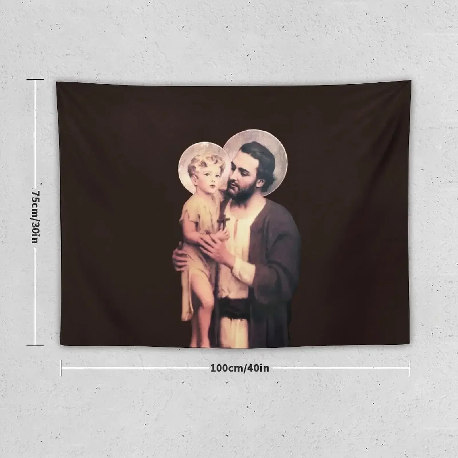 Saint Joseph and baby Jesus - version 2 (transparent background design) Tapestry Wallpaper Decor For Room Bedroom Decor Tapestry