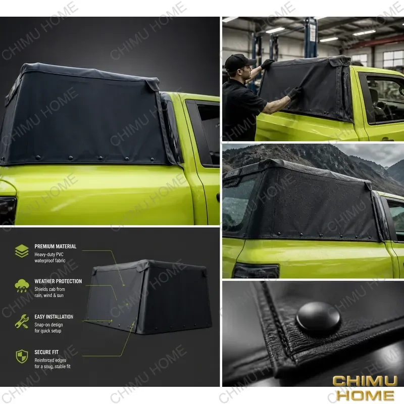 【CHIMU HOME】 Foldable Soft Canopy Topper for Toyota Tundra Hilux Tacoma 4x4 Off-Road Pickup Truck Bed Cover for SUV Truck