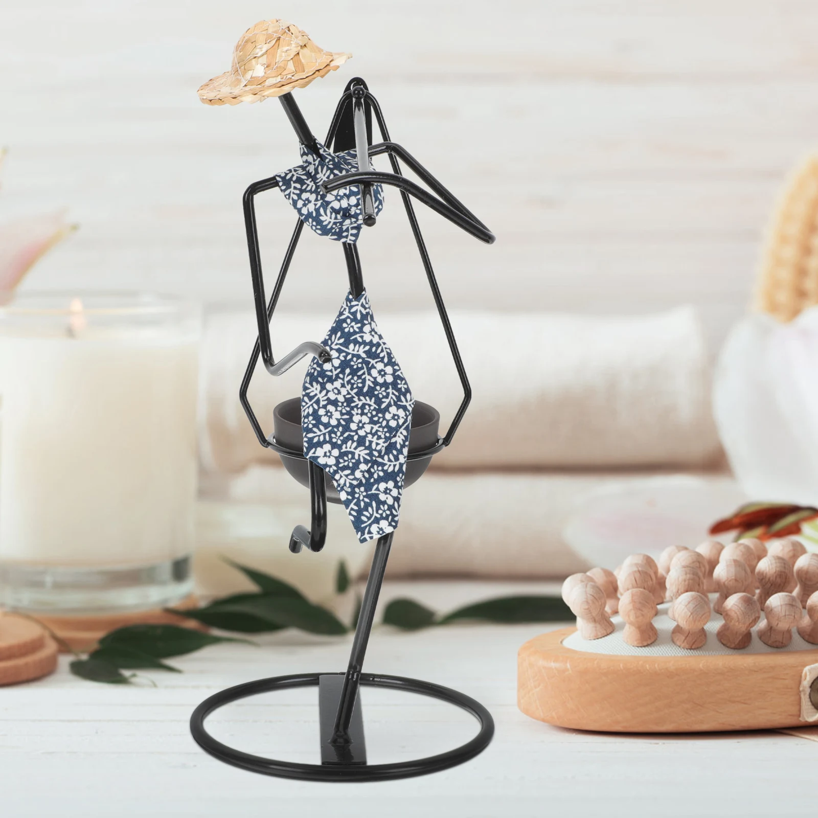 

Desk Wrought Iron Candlestick Stand Dinner Party Candlesticks Creative Holder Metal Tabletop Arrangement