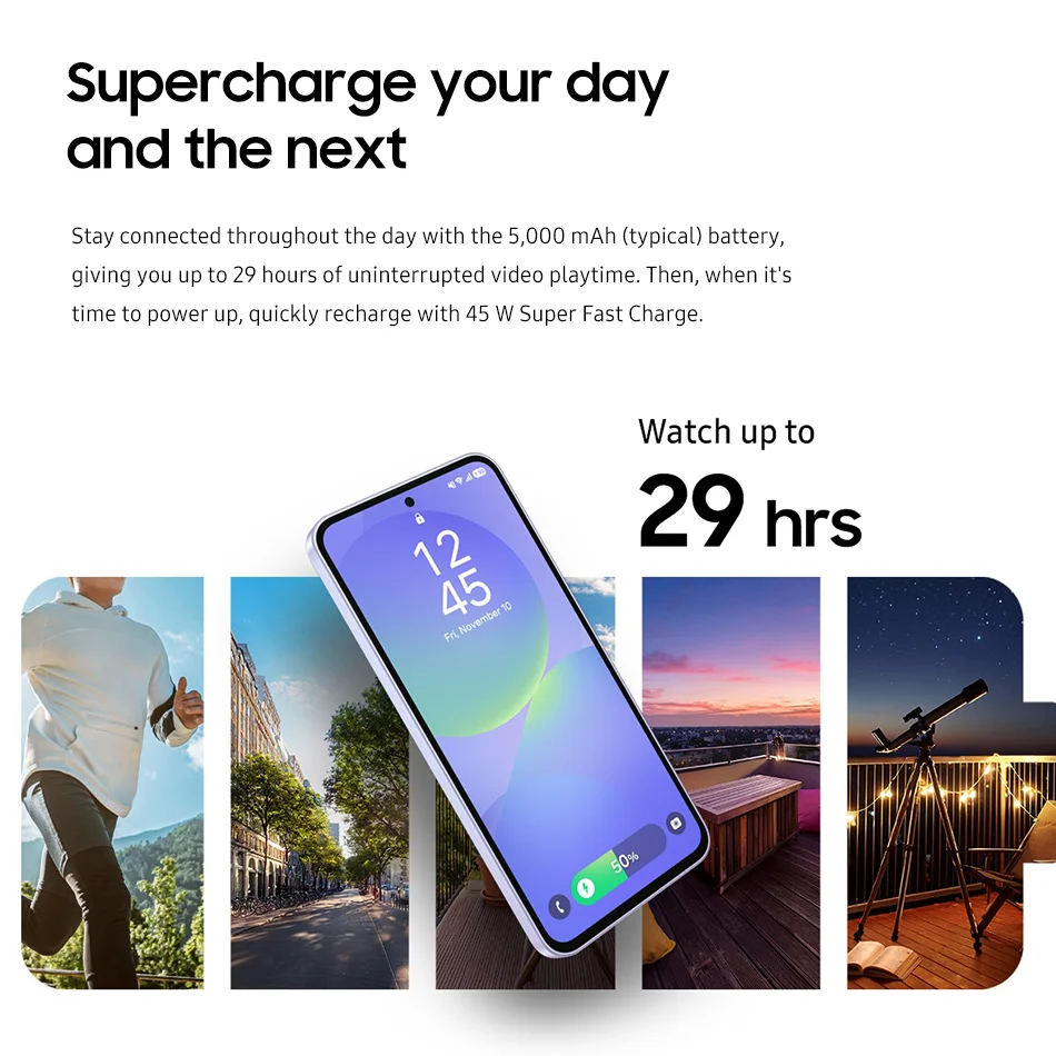 هاتف Samsung Galaxy A36 5G الذكي 128GB 256GB 50MP OIS كاميرا Snapdragon 6 Gen 3 ثماني النواة شاشة Super AMOLED