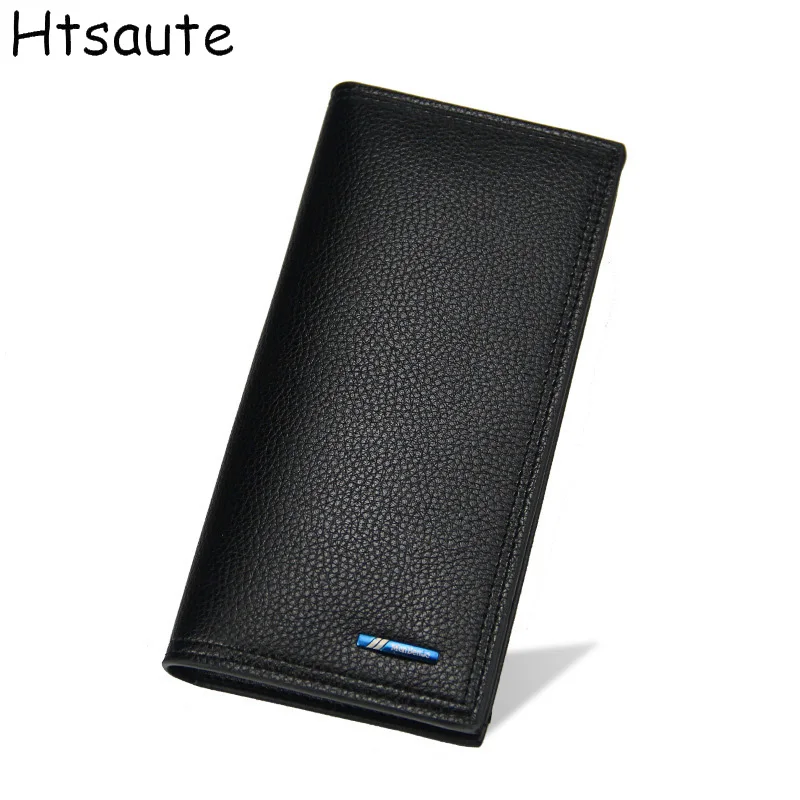 Men's Long Thin Slim Wallets Vintage Pu Leather Male Credit Card Holder Brown Money Purses Solid Simplicity Wallet for Man New