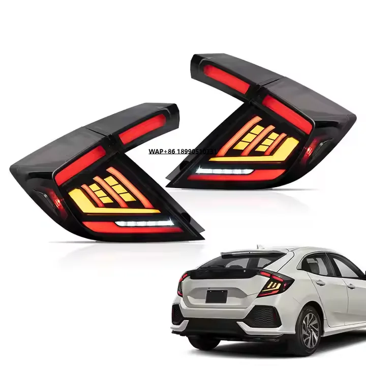 

VLAND High Quality LED Tail Light for 2018-Up for Civic Hatchback New ABS Material with Yellow Light Color