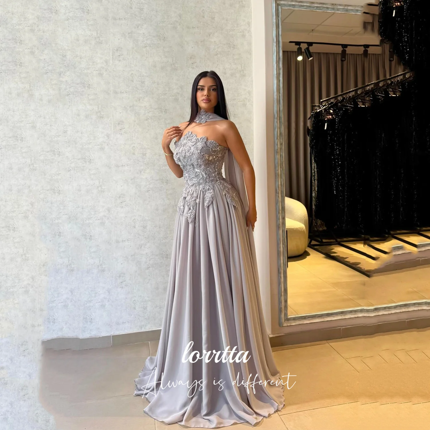 

Lorrtta Customized Dresses Gala Elegant Party Dresses 2026 فساتين سهره شارون سعيد 2025 Chiffon Women Evening Dress A-line Prom