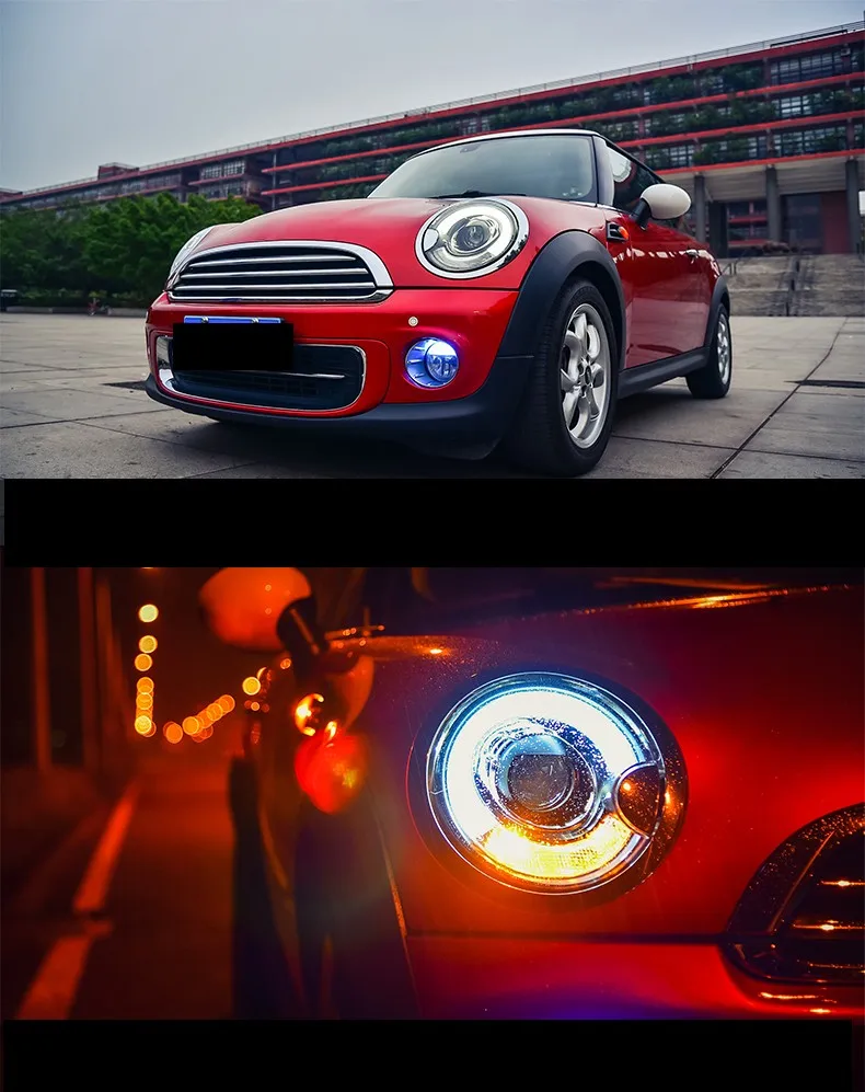 Car LED Xenon Front Headlight Headlamp DRL Daytime Running Light for BMW mini R56 Turn signal