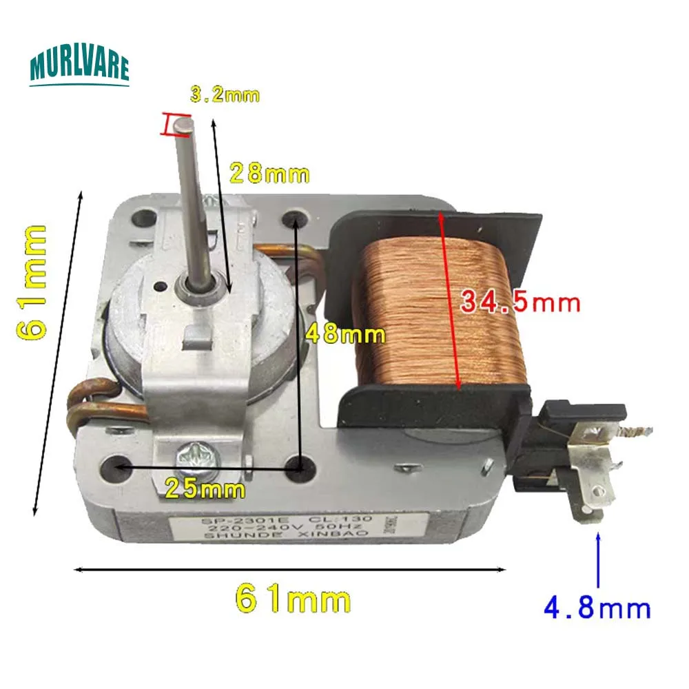 MZ-6110C1-B001 220-240V 18W/2.0W 0.15A 2500R/Min Cooling Fan Motor Universal  2 Pin Motor For Microwave Oven