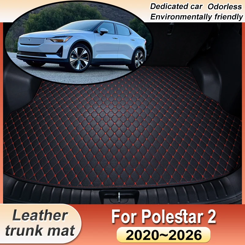 

For Polestar 2 P317 2020~2026 2023 Leather Car Trunk Mat Waterproof Cargo Boot Pad Storage Cushion Carpet Interior Accessories
