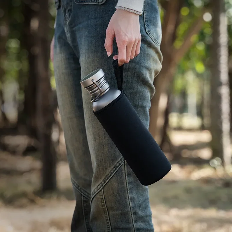 

Pure Titanium Sports Water Bottle For Outdoor Adventures - Lightweight Camping Flask With Direct Heating