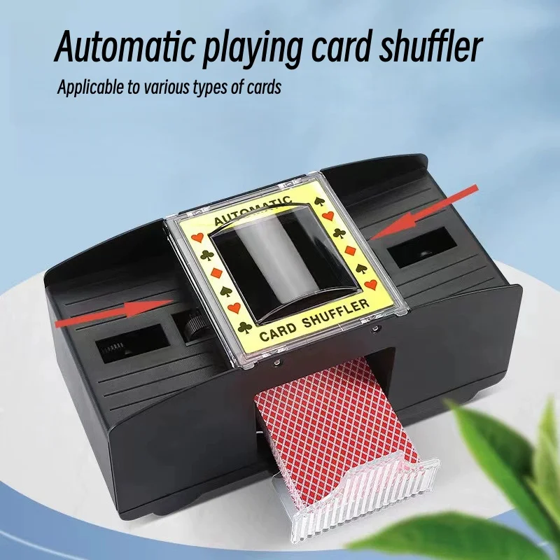 

2-дельный автоматический миксер для перемешивания игральных карт, сортировщик покера, диспенсер для вечеринок, зарядка через USB-C с батарейным питанием