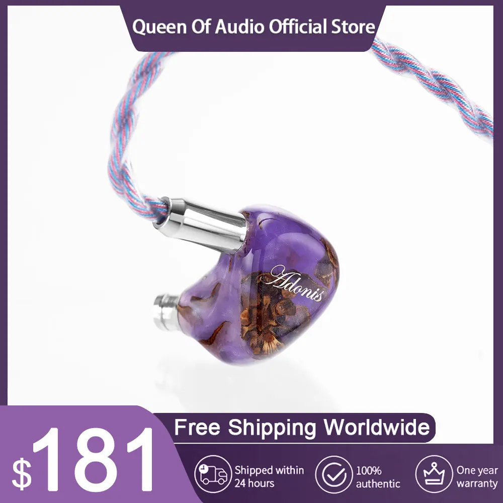

QoA Adonis New In Ear Earphones 1DD+2BA Hybrid Pinecone Resin Shell IEMs 3.5+4.4mm Plug Headset 0.78 2pin Cable HiFi Headphone