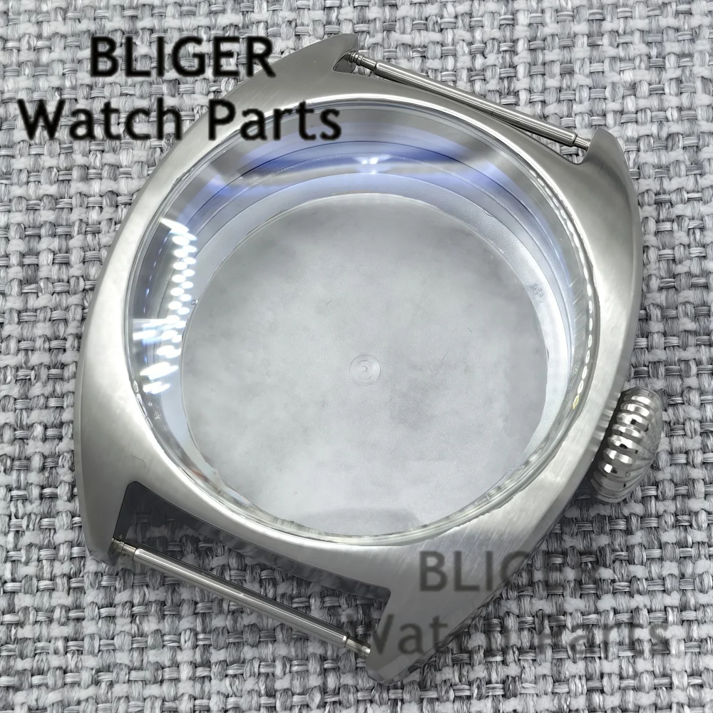 Корпуса часов с двойным куполом и сапфировым стеклом 36 мм/39 мм подходит для NH34 NH35 NH36 NH38 ETA2824 PT5000, механизм, большая заводная головка/маленькая заводная головка