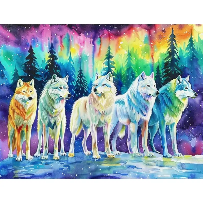 SDOYUNO Acrylic Painting By Numbers Wolf Kit Picture With Numbers HandPainted Drawing Oil Coloring By Numbers For Home Decoratio