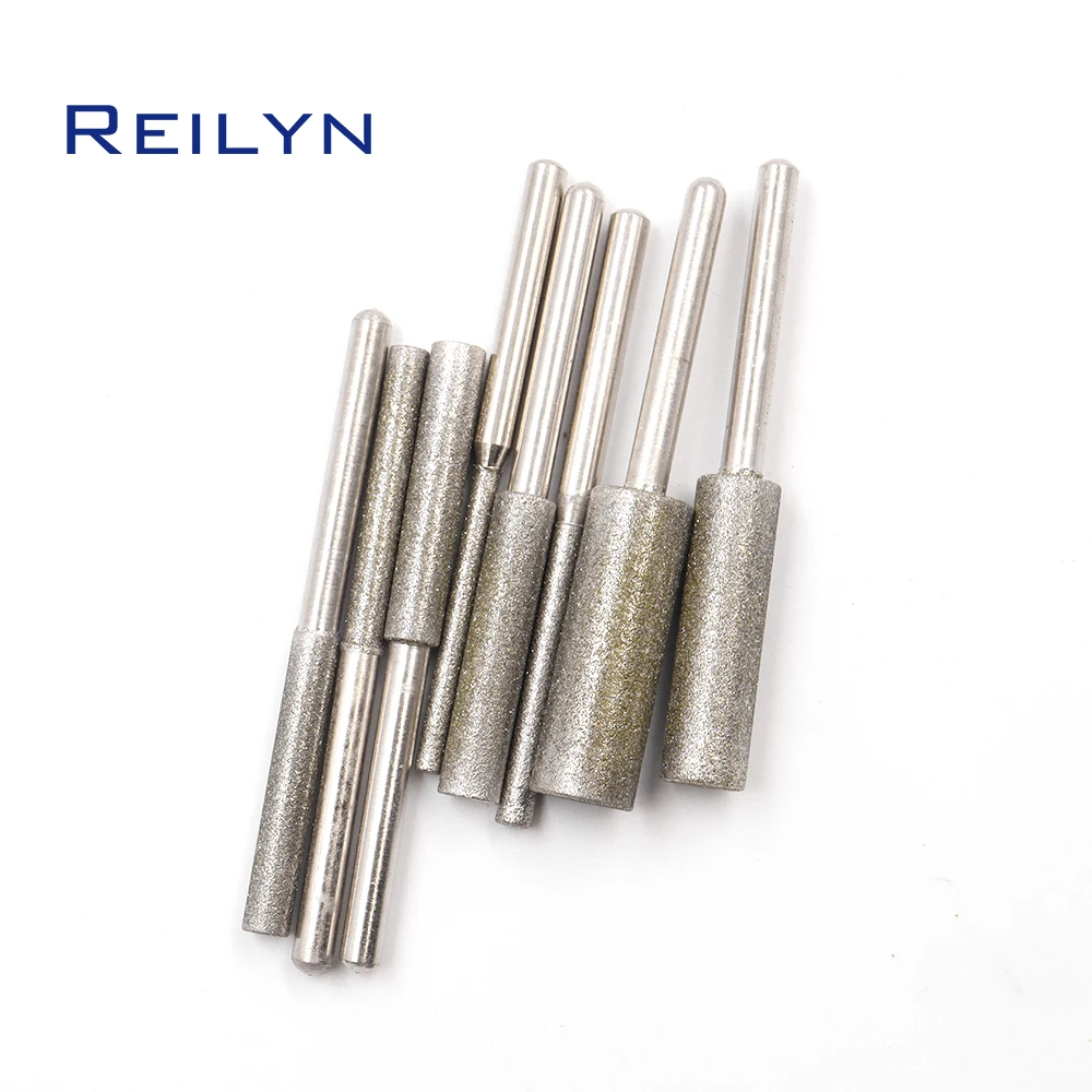 1pc 150# Ultra-long Cylinder Bits 4-15mm Emery Grinding Points Diamond Abrasive Bits Jade Grinding Burr