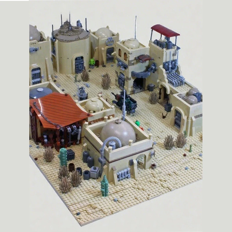 2864pcs MOC Desert Space Town Additional Star Battle Model Building Blocks Home Decor Desk Display Shelf Accent Gift For Adults
