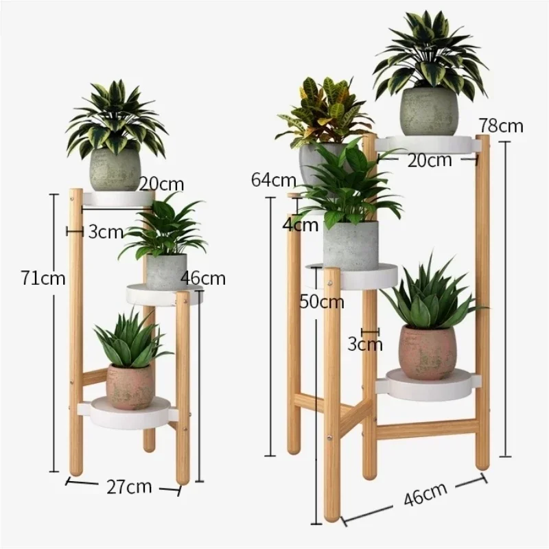 Bambu Planta Stand Display Rack, Indoor, Outdoor Canto, Round Planter Shelf, Flower Pot Holder, Escada Display, 3, 4, 5 níveis