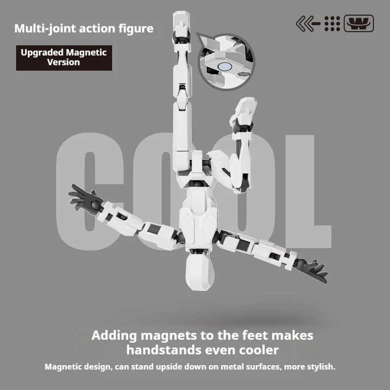 Dummy13 Lucky 13 Magnetic Jointed Action Figure 3D Printed Multi Articulated Gravity Defying EDC Fidget DIY Movable Kids Toy