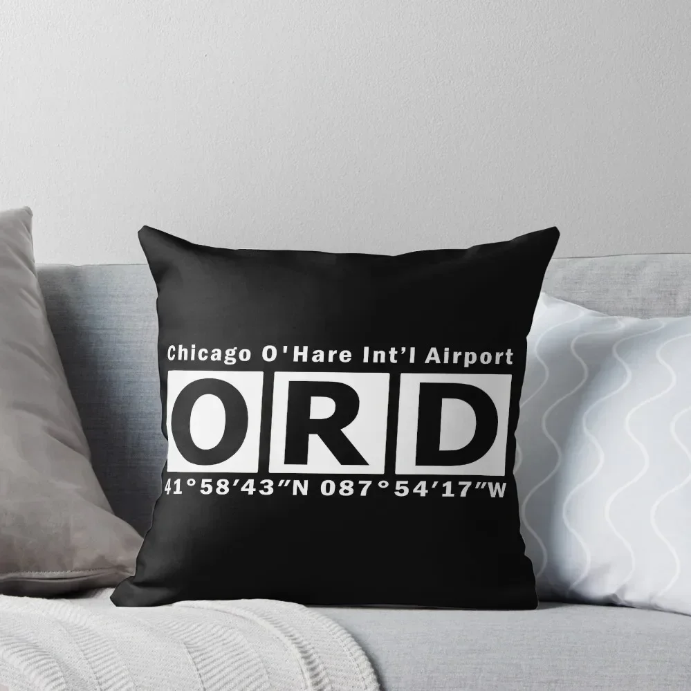 

ORD Airport, Chicago O'Hare International Airport Throw Pillow bed pillows Pillows Aesthetic Plaid Sofa pillow