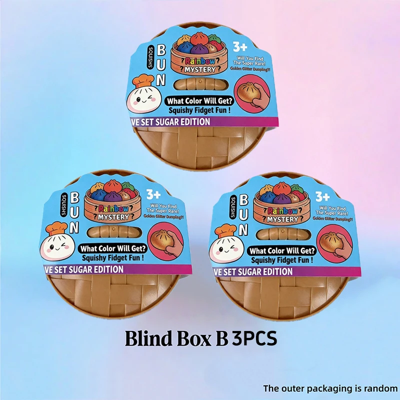 Niedliches Seifenblasen-Brötchen-Quetschset: Weicher Stressabbau-Ball mit Dampfgarer-Etui, Kawaii Dampfbrötchen-Form zur Entspannung