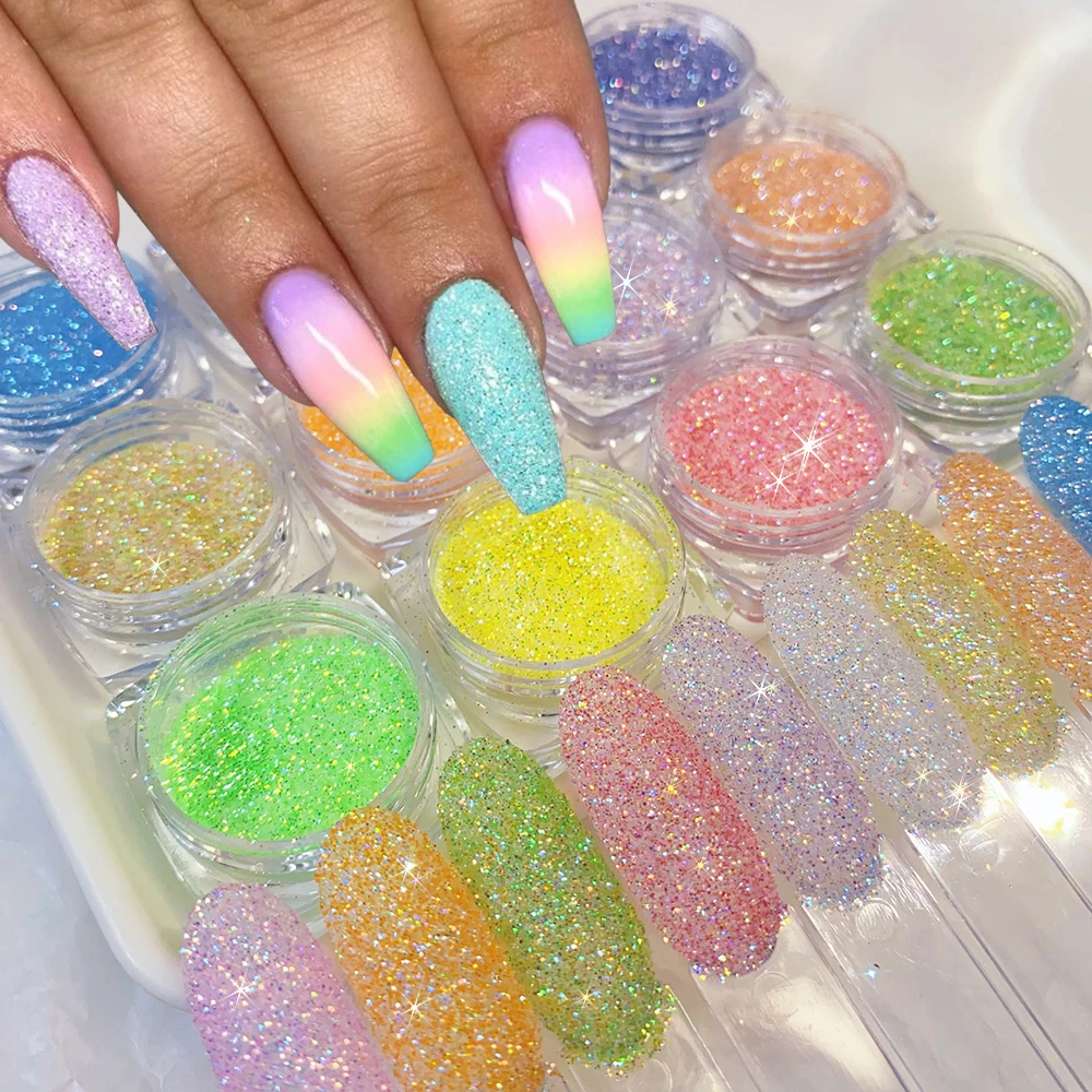 

1 бутылка макаронного цвета с кристаллами и бриллиантами, пудра для ногтей, блестящий сахар, голографический пигмент для ногтей, переливающийся УФ-гель-лак, маникюрный декор