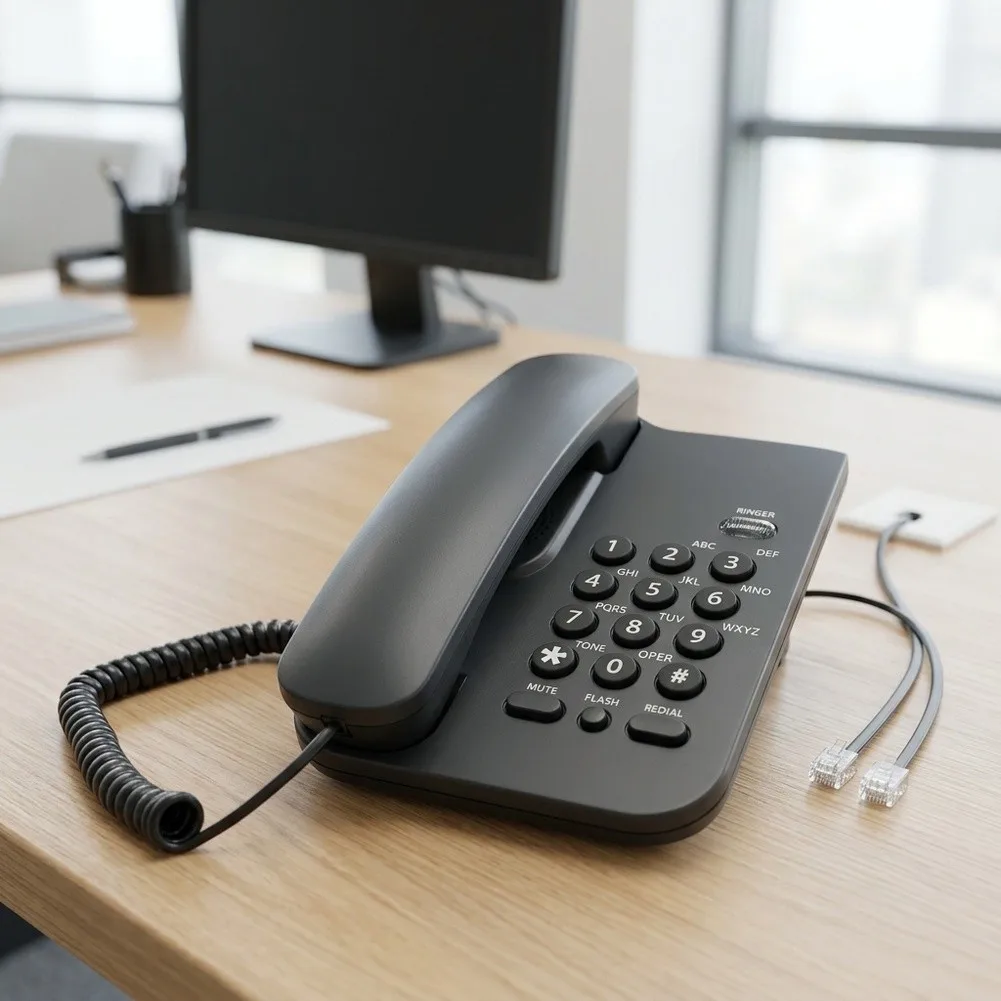 Desktop Wired Telephone The KXT504 Is A Desktop Corded Telephone Suitable For Use In Homes And Hotels